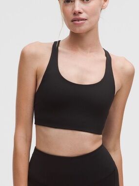 lululemon athletica Black Scoop Neck Sports Bra with Double Straps